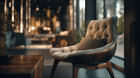 Sophisticated Armchair in Interior Setting With Muted Tones and Natural Lightの素材