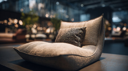 Elegant textured lounge chair showcasing modern interior design and comfortable living spaceの素材