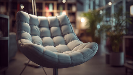 Modern White Quilted Chair in Cozy Interior Provides Ultimate Comfort and Styleの素材