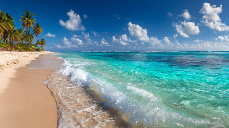 Beautiful beach in Cayo Largo, Cuba. Panoramaの素材