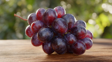 Fresh Grapes: A Stunning Macro Shot of Dark Red Seedless Fruitの素材