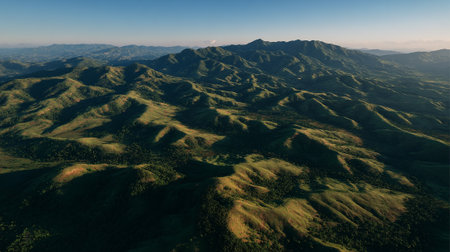 Rolling Hills of Green and Gold: A Natural Landscape Vistaの素材