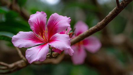 Delicate Pink Orchid Tree Flowers Blooming in the Gardenの素材