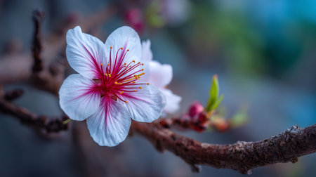 Delicate Peach Blossom Blooms in Spring's Gentle Lightの素材