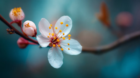 Blossoming Plum Flower: Capturing Delicate Beauty in Springの素材