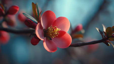Graceful Peach Blossom Displaying Delicate Spring Beautyの素材