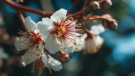 Delicate blossoms of spring showcase beauty and detail on the branchの素材