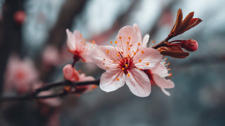 Delicate Pink Blossom Embraces Spring With Gentle Beauty And Warmthの素材