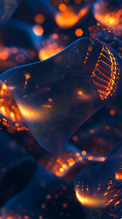 3d illustration of abstract background with bokeh defocused lightsの素材