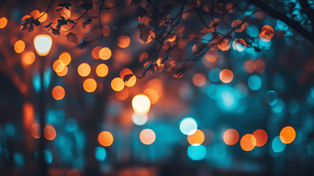 Bokeh lights in the city at night, defocused backgroundの素材