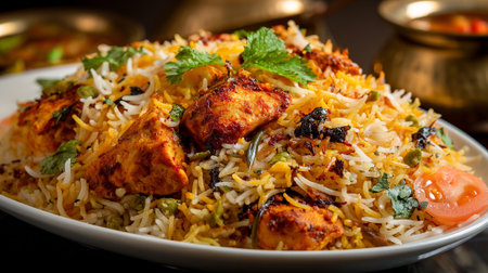Exquisite Chicken Biryani: A Culinary Masterpiece of Indian Flavors and Aromasの素材