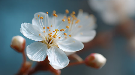 Delicate White Blossom: A Captivating Display of Spring Beautyの素材