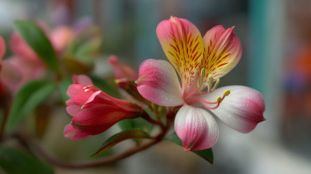 Vibrant Peruvian Lily Bloom: Delicate Beauty in Nature's Artistryの素材