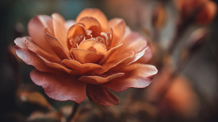 Copper Rose with Dew Drops Sparkling in Morning Lightの素材