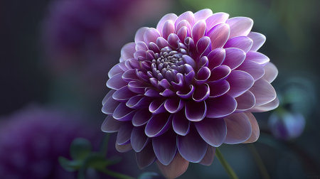 Stunning Purple Dahlia: A Captivating Floral Portrait of Natural Beautyの素材