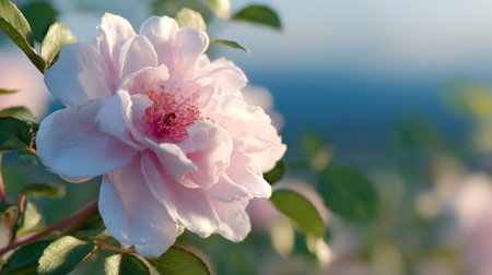 Delicate Pink Rose in Soft Light, Capturing Floral Beautyの素材