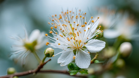 Delicate White Blossoms Capture Spring's Fleeting Beautyの素材