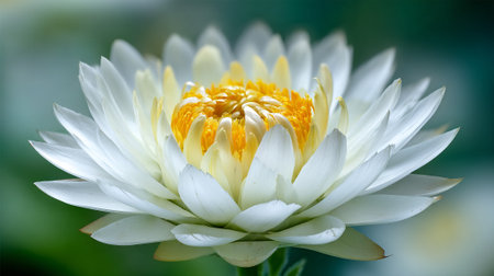 Elegant White Strawflower Radiating Warm Golden Huesの素材