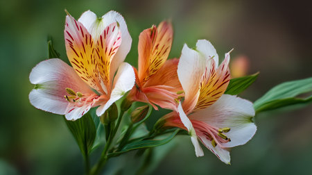 Peruvian Lily Blossoms: A Delicate Floral Arrangementの素材