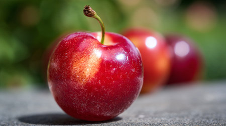 Plump and Luscious Red Cherries, a Summertime Fruit Delightの素材