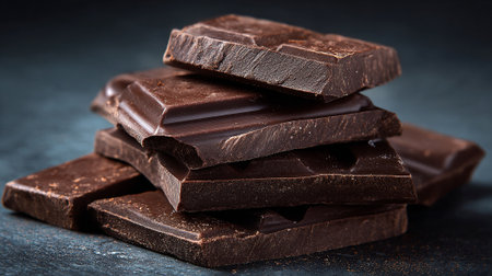 Rich and decadent dark chocolate stack tempting your taste buds wonderfully.の素材