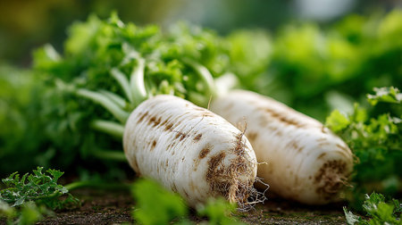 Fresh Daikon Radish Harvest: A Culinary Delight from the Vegetable Gardenの素材