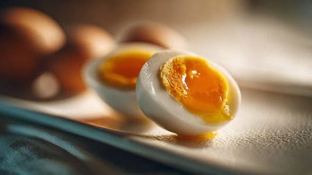 Deliciously Soft Boiled Eggs: A Nutritious Breakfast Staple, Perfectly Cookedの素材