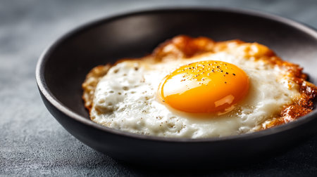 Sunny Side Up Egg in a Pan with Pepper Detailsの素材