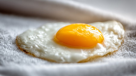 Sunny Side Up Egg Presentation, Delicious Food Photography, Ready for Breakfastの素材