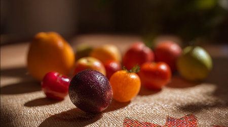 Fruits and vegetables on the table. Selective focus. nature.の素材