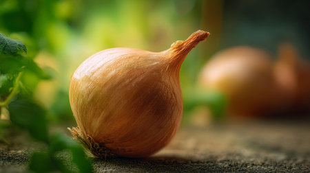 onion on a wooden table. Selective focus. nature.の素材