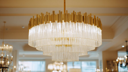 Luxury chandelier in the interior of a luxury hotelの素材