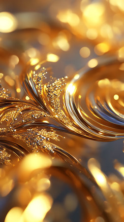 abstract gold background with bokeh defocused lights and shadowの素材