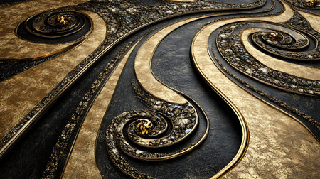 3D illustration of abstract geometric composition,digital art works. Computer generated graphics.の素材