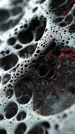 Macro shot of water droplets on a black textured backgroundの素材