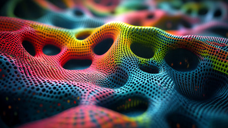 3d illustration of abstract technology digital background with connecting dots and linesの素材