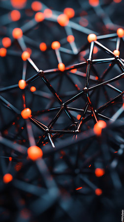 Abstract 3d rendering of network connection structure. Futuristic background.の素材