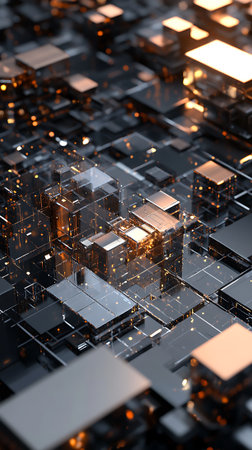 3d render, abstract technological background, computer-generated image.の素材