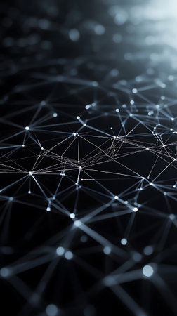 3D rendering of abstract technology background with connecting dots and lines. Network conceptの素材