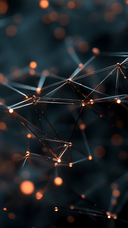 Abstract technology background. Network connection structure with dots and lines. 3d renderingの素材