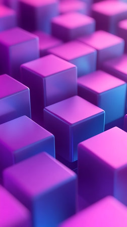 Abstract background of purple cubes. 3d rendering, 3d illustration.の素材