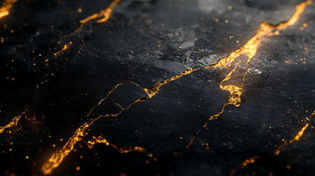 Luxury black marble background with golden glitter. 3d render illustrationの素材