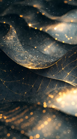 Abstract background with golden lines. 3d rendering, 3d illustration.の素材