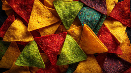 Mexican nachos chips background. Traditional mexican foodの素材