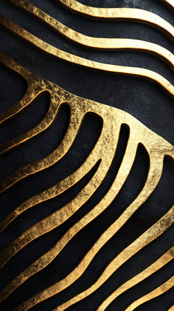 Luxury black metal background with gold elements. 3d renderingの素材