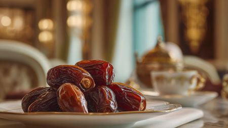 Elegant Dates Still Life: Culinary Indulgence with Middle Eastern Flavorsの素材