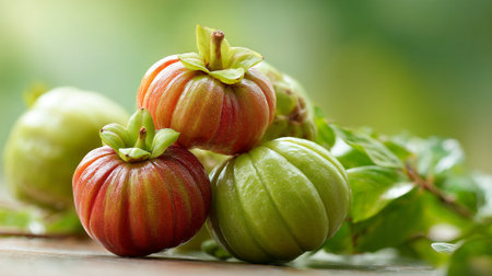 Garcinia cambogia fruit, fresh natural tamarind slice for healthy diet supplementsの素材