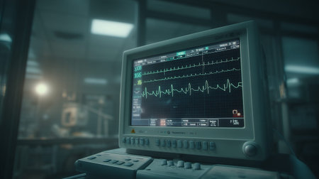 Robust Medical Patient Monitor with Comprehensive Vital Sign Display in a Hospital Operation Roomの素材