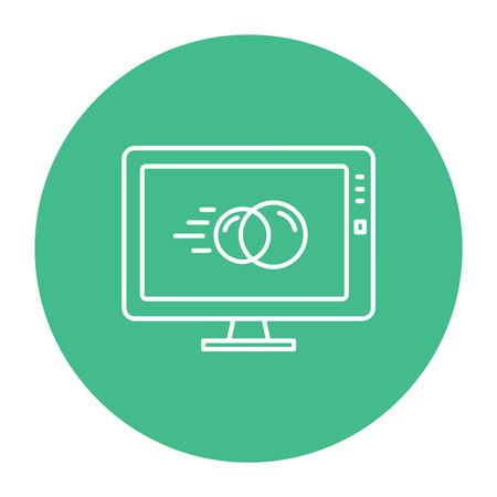Computer monitor connection process technology icon rings