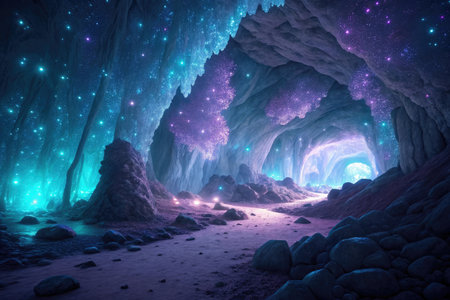 Fantasy alien planet. 3D illustration of a fantasy alien planet.の素材